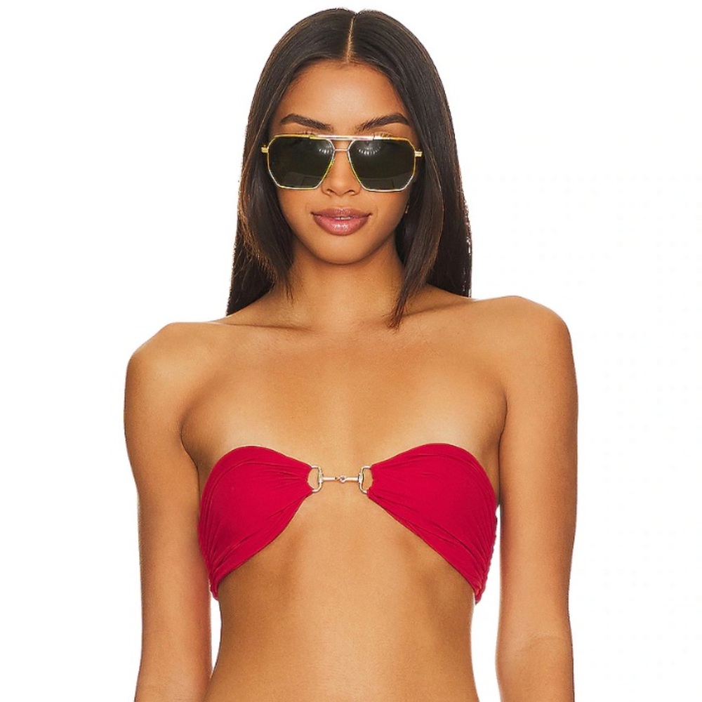 Indah Cleo Bandeau Top in Color Velvet